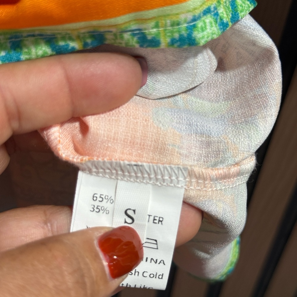 Colorful‎ Women's Dress with Yellow and Orange Accents Sz S - Picture 14 of 15